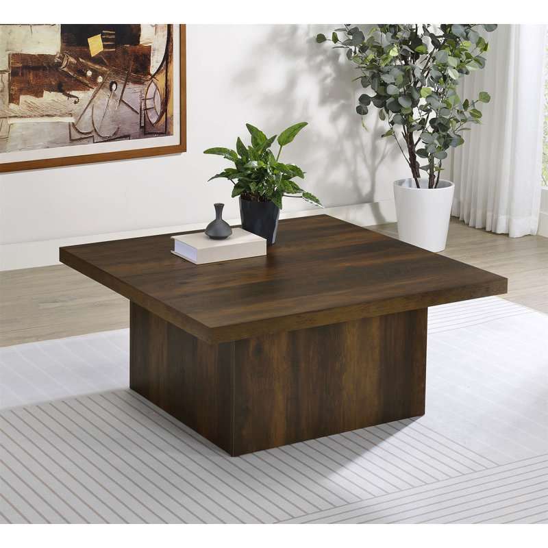 Table basse carrée en bois d'ingénierie, Dark Brown