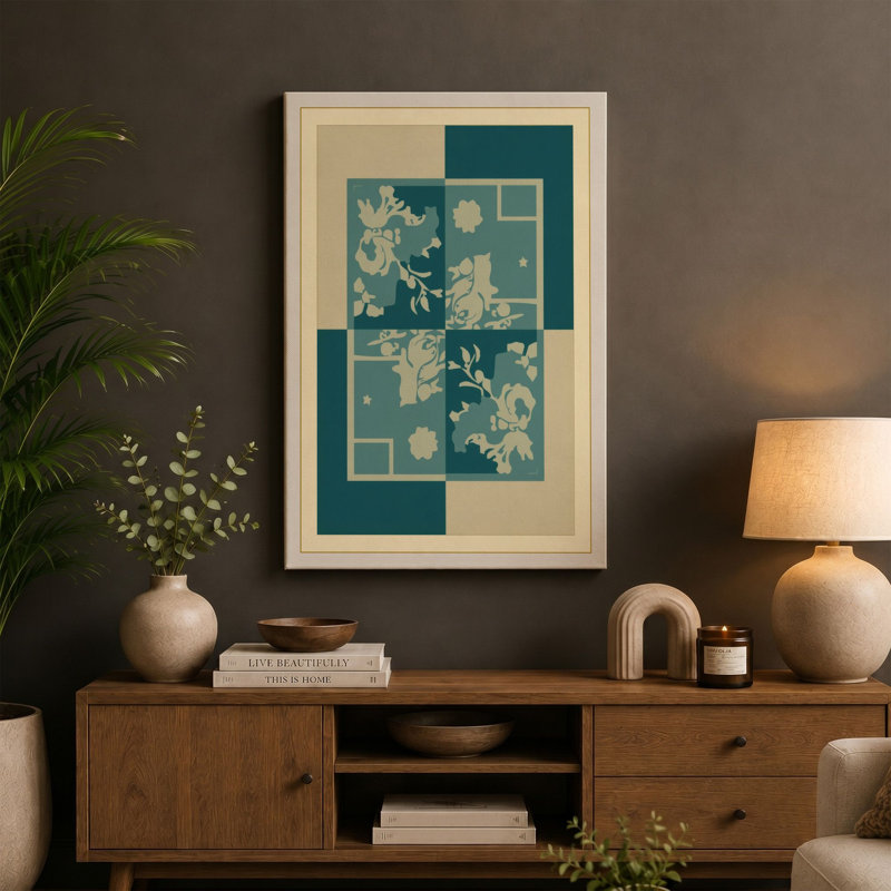 Grid Botanical - Wrapped Canvas, 24x16 - 61.0 x 40.6 cm, White Border