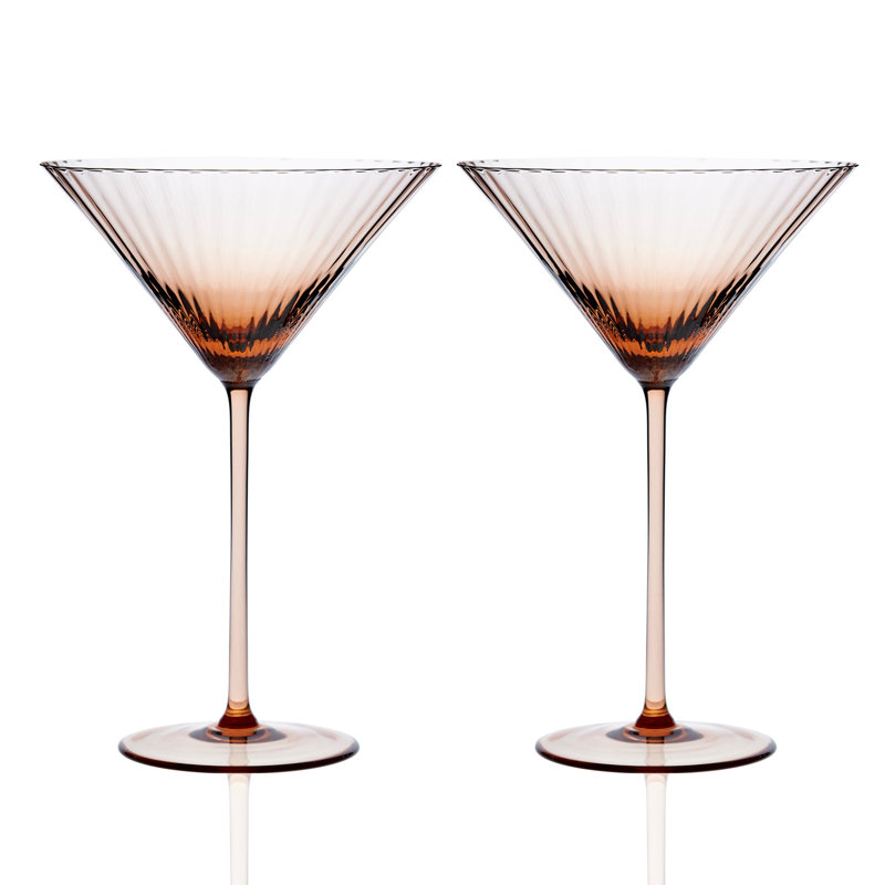 Quinn Handmade Crystal Martini Glass, Amber