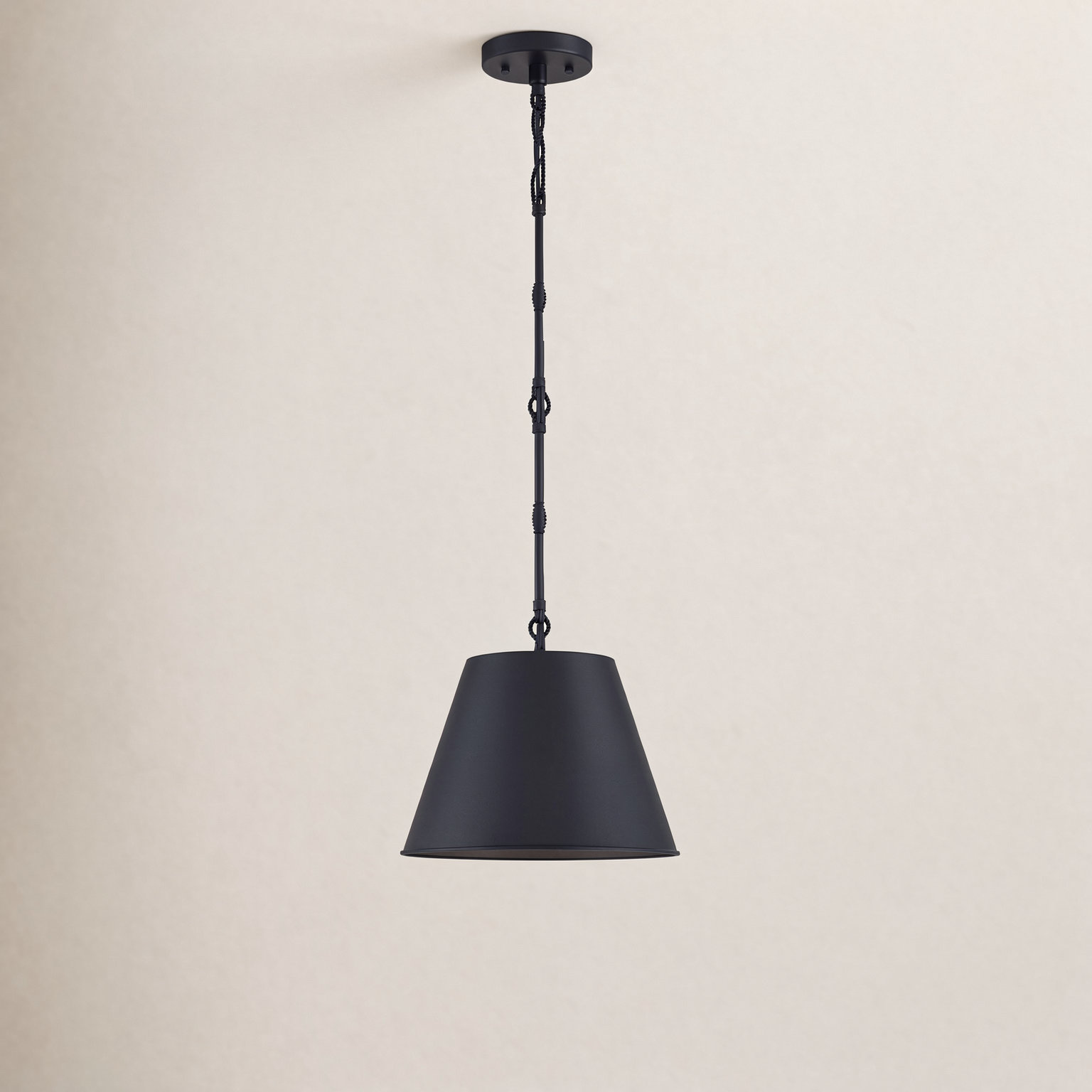 Presley Dimmable Single Light Pendant, 8.5" H x 12" W x 12" D, Matte Black