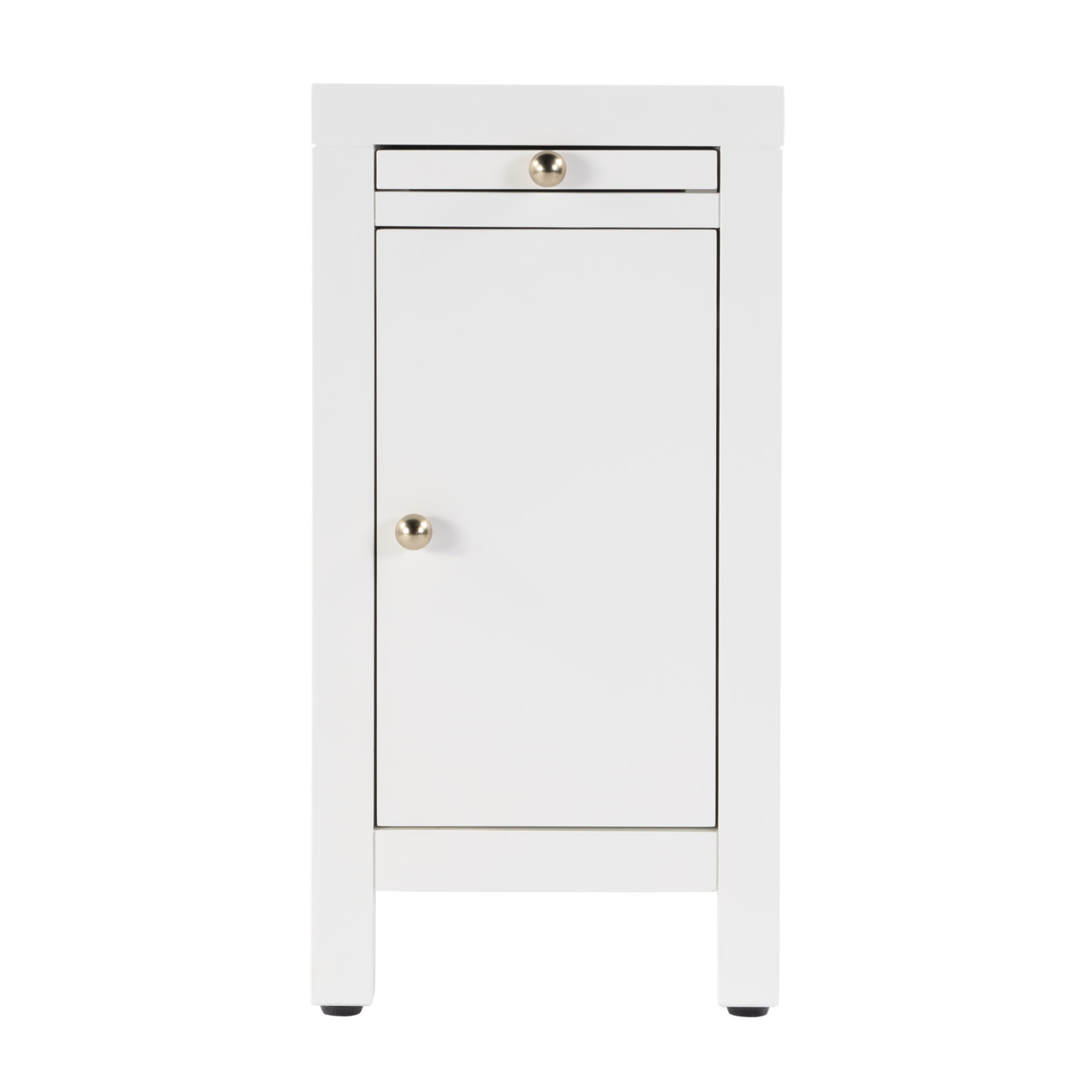 Celine 12" Acacia End Table, Smooth White