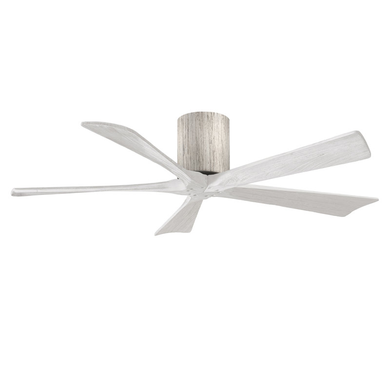 Ventilateur à pales encastré 5 pales Irene, Blanc mat, Ton bois de grange, 52"