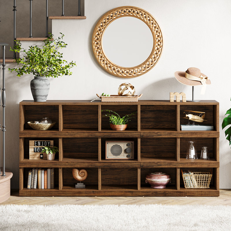 62.99" Long Console Table, Farmhouse Narrow Sofa Table Behind Couch