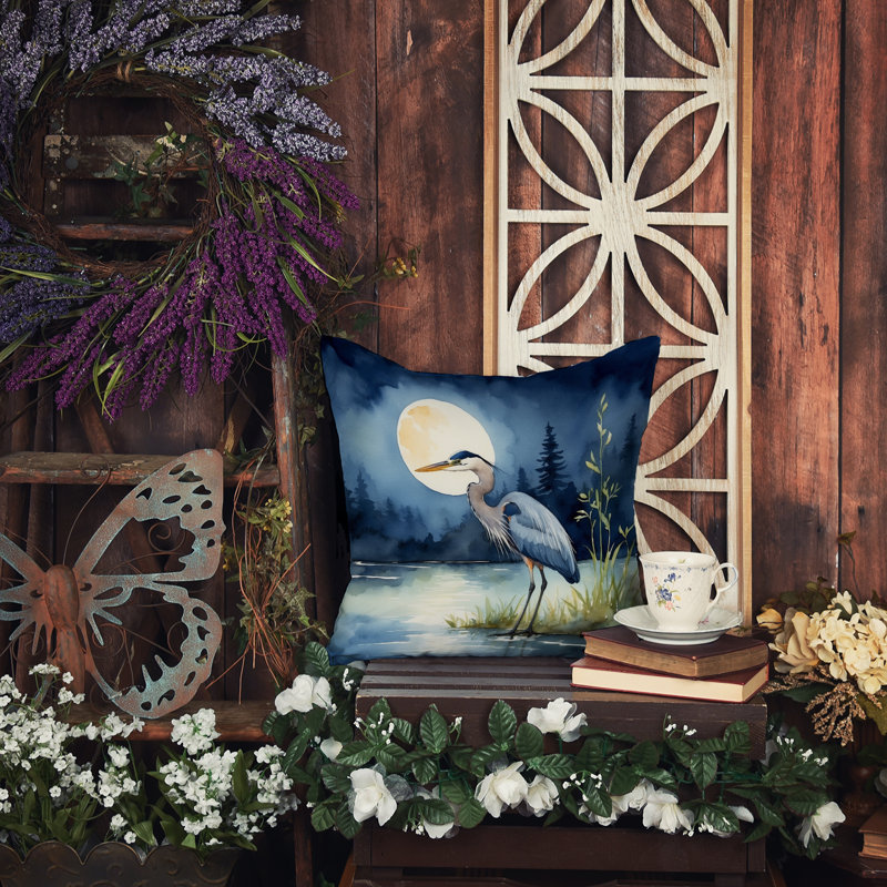 Coussin Blue Heron, Carré 14 po