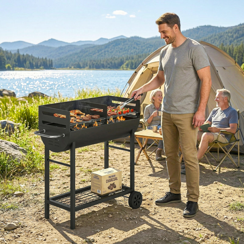 Outsunny 103cm W Portable Charcoal Grill