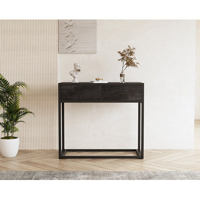 90cm Solid Wood Top Console Table