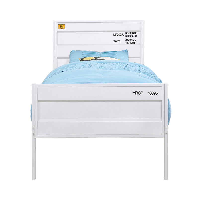 Lit design moderne et minimaliste, Double, Blanc