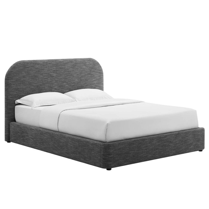 Modway Keynote Curved Full Platform Bed - Taupe Velvet