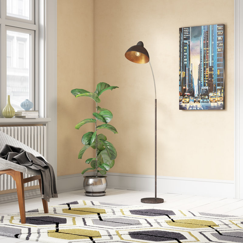 Frank 155cm Arched Floor Lamp, Brown