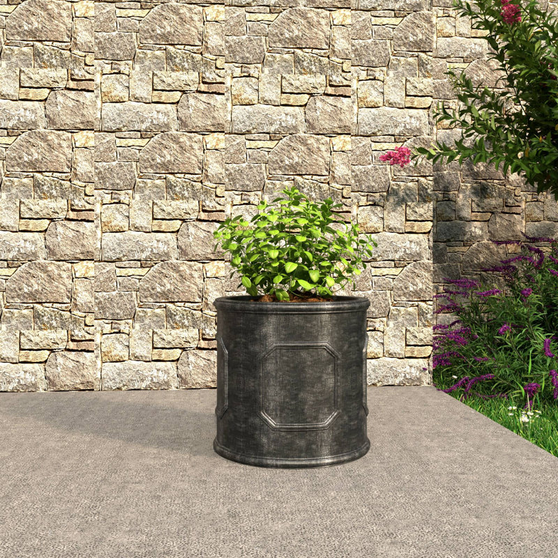 Pot à fleurs Tarneshia, Noir, noir, noir, noir, H 21,7 po x l 21,7 po x P 21,7 po