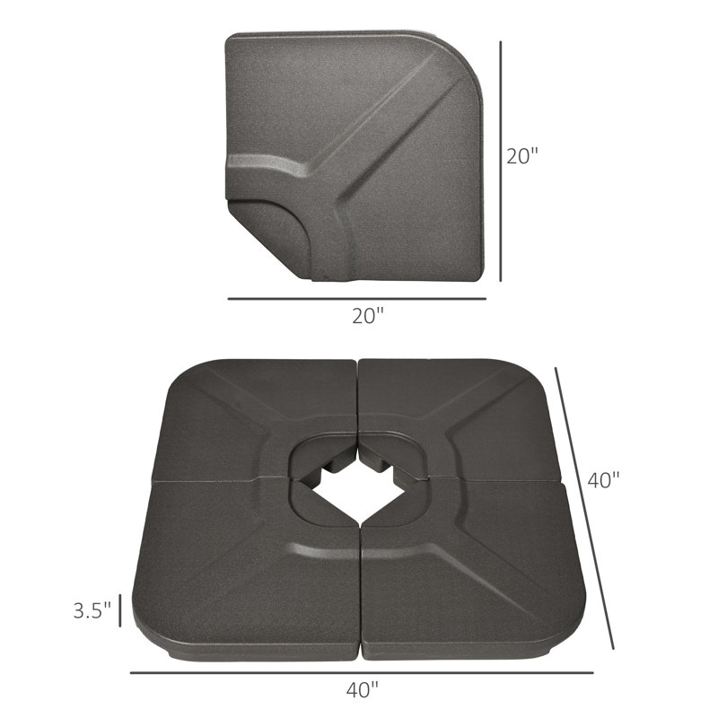 4 poids de base en porte-à-faux 175 lb, 4, brun, pour parasol suspendu, stable et élégant, 175 lb, pour l'extérieur