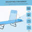 Chaise longue pliante Outsunny avec dossier inclinable, siège en filet respirant et appui-tête pour la plage, la cour et le confort du patio-1846319572