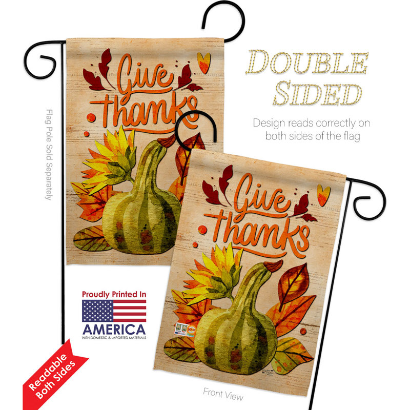 Drapeau de jardin 19 x 13 po Squash Giving Polyester