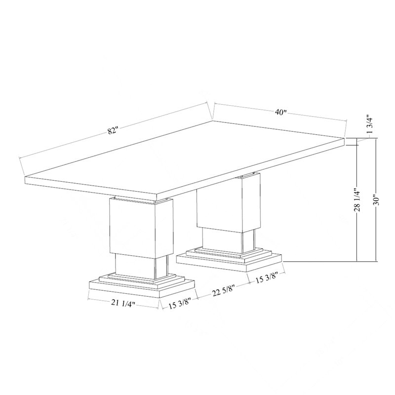 Table de salle à manger grise, Gris / Noir, Mdf