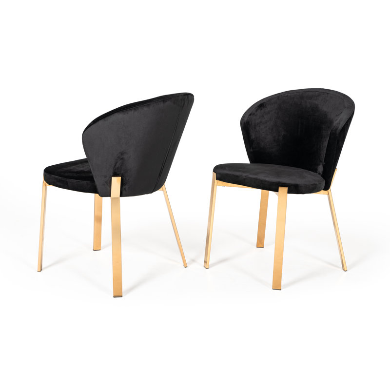Chaise d'appoint rembourrée en velours Chorleywood, Noir