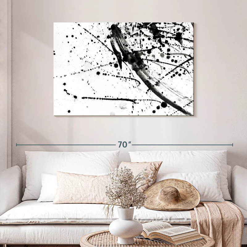 Avery Abstract Black And White, 30" H x 45" W