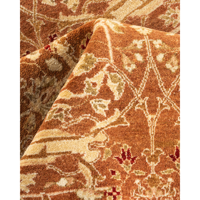Handmade Brown Wool 8' x 10' Traditional Area Rug