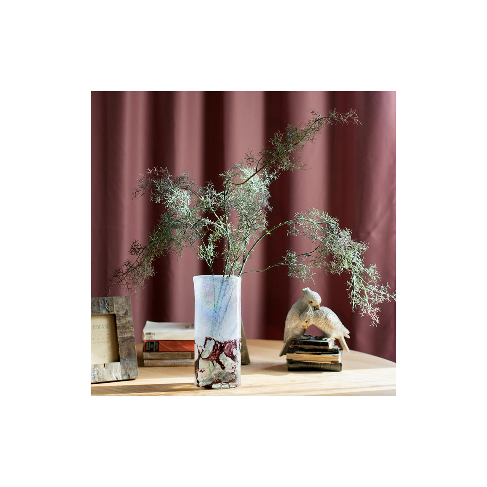 22'' Faux Grass Branch, Winter Green