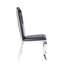 Chaise d'appoint en similicuir noir et acier inoxydable l 19 po x P 24 po x H 43 po (ensemble de 2)