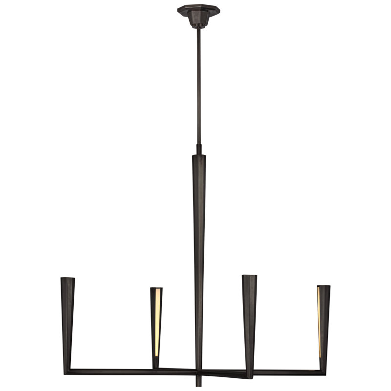 Thomas O'Brien Galahad Small Chandelier, Bronze, 69.5" H x 26" W x 26" D