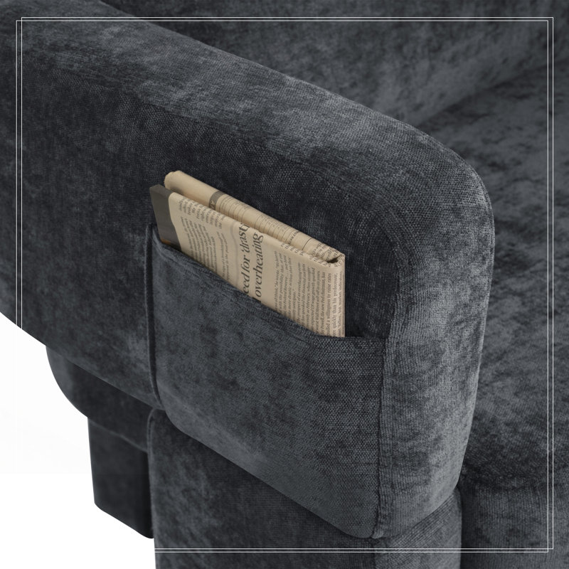 Chaise en chenille à 3 pieds, Gris