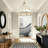 AstralRing 8-Light  Wood & Gold Metal Wagon Wheel Chandelier for Living Room