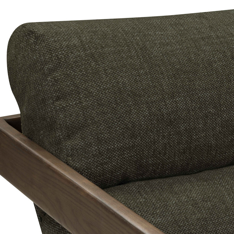 Fauteuil d'appoint vert forêt, Bois brun foncé, Vert foncé