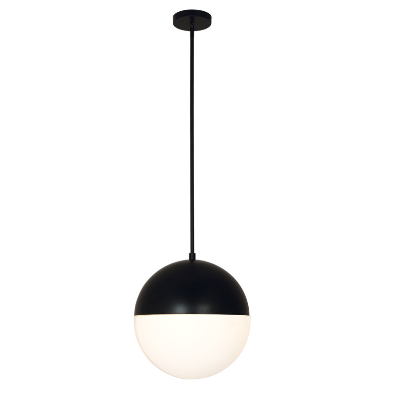 Luminaire suspendu sphère 1 lumière Kerfoot, Noir mat