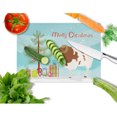 Caroline's Treasures Tempered Glass Jacob Sheep Christmas Cutting Board