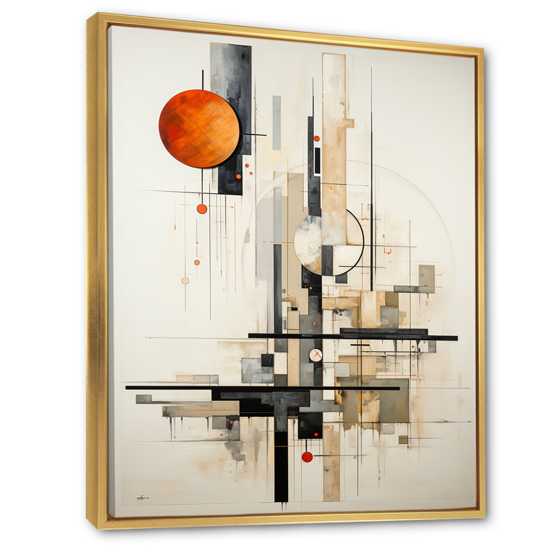 «Jahzarah Beige», impression sur toile, H 44 po x l 34 po x P 1,5 po, Cadre flottant doré