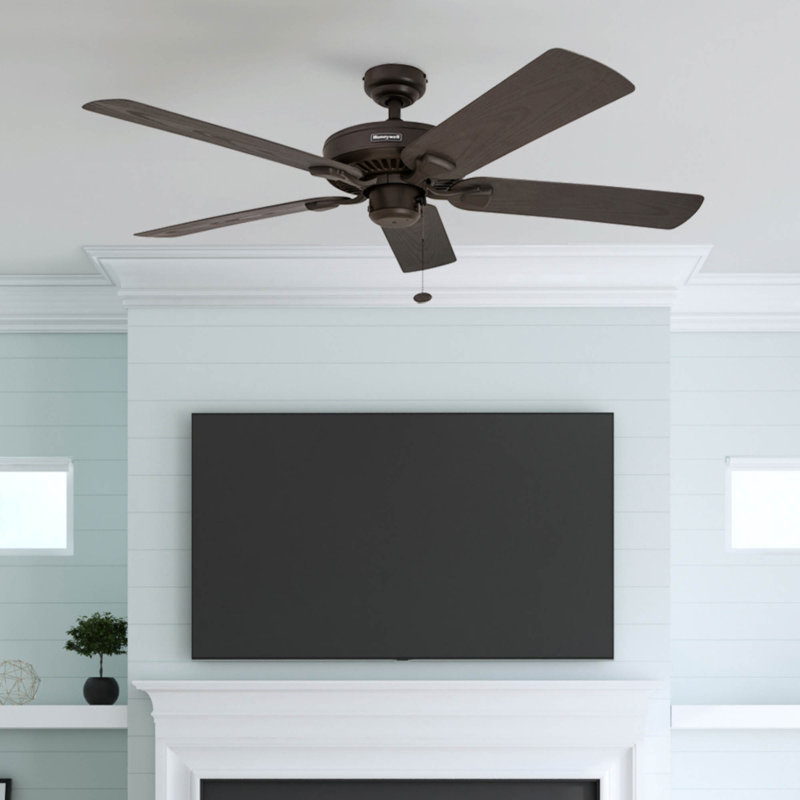 Belmar 52" Bronze Ceiling Fan with Mahogany Blades