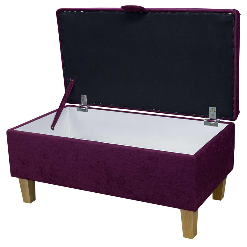Plush Plum 70cm Storage Ottoman | British Handmade