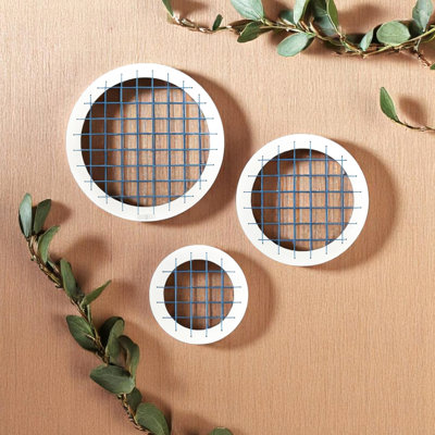 Three Blue Circle Memory Boards For Wall Decor, Solid Wood Frame, Modern Design To Enhance Living Space Oval Shape With Great Room Setup Enhancement Upgrade