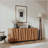 Mid-Century Sideboard with 3D Triangular Doors and Floating Base