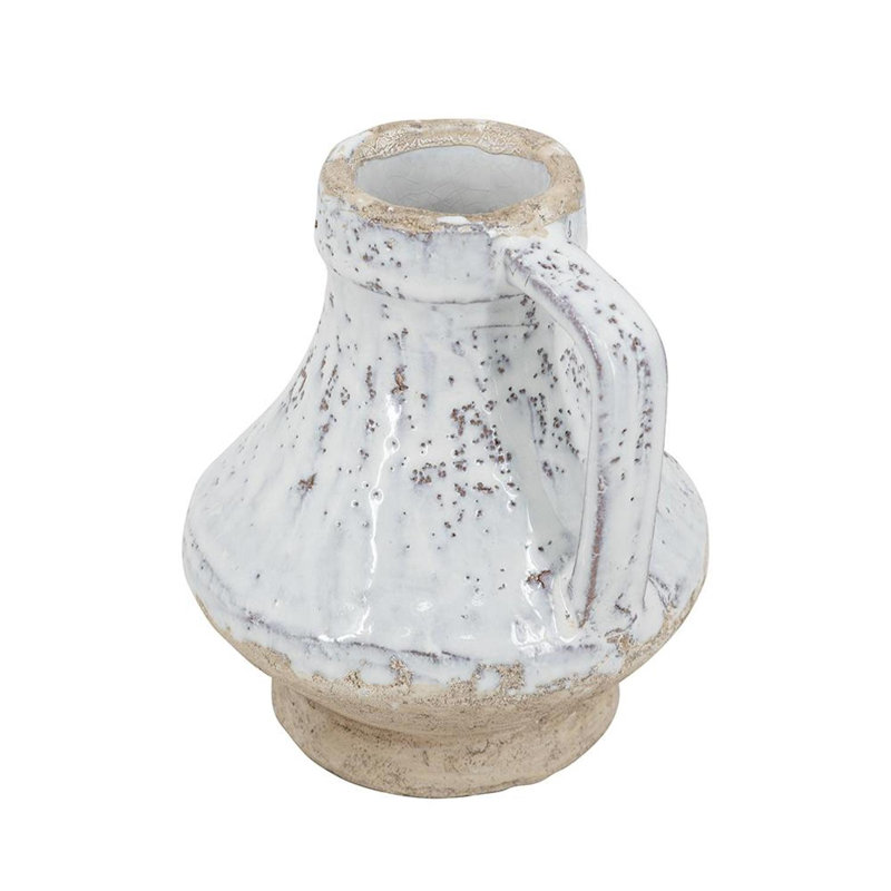 Vase rond en terre cuite 6 "blanc