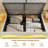 Lift Up Storage  Bed Frame With Charging Station And Hidden Storage Headboard, Led Lights Upholstered Platform Bed With Hydraulic Storage,-1877195830-1877195848