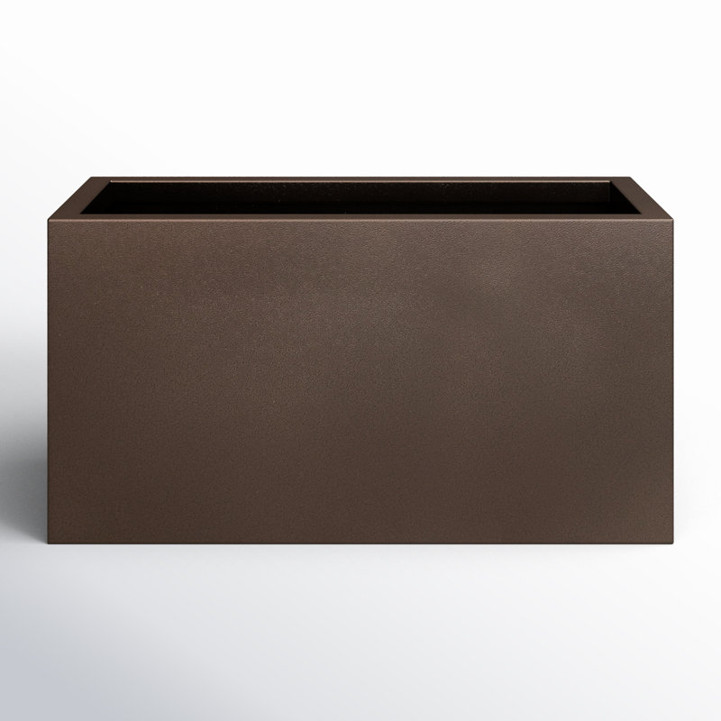 Tormund Metal Planter Box, Espresso, 13" H x 25" W x 11" D
