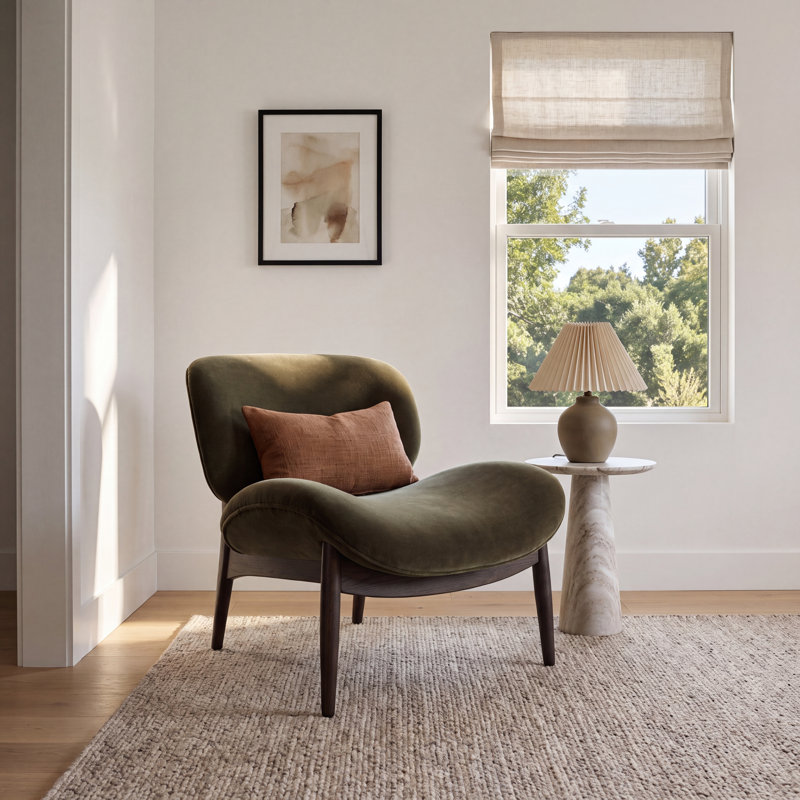 Geira Syracuse Armless Accent Chair, Sienna Brown, Monte Olive Wool