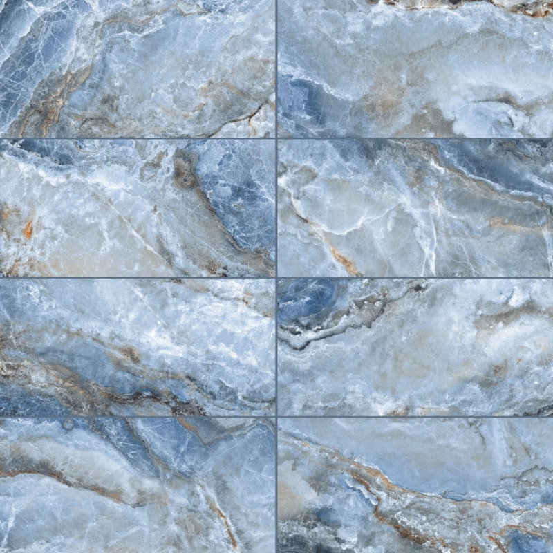 Banff 24" x 48" Onyx Look Porcelain Tile, Onice Azzurro