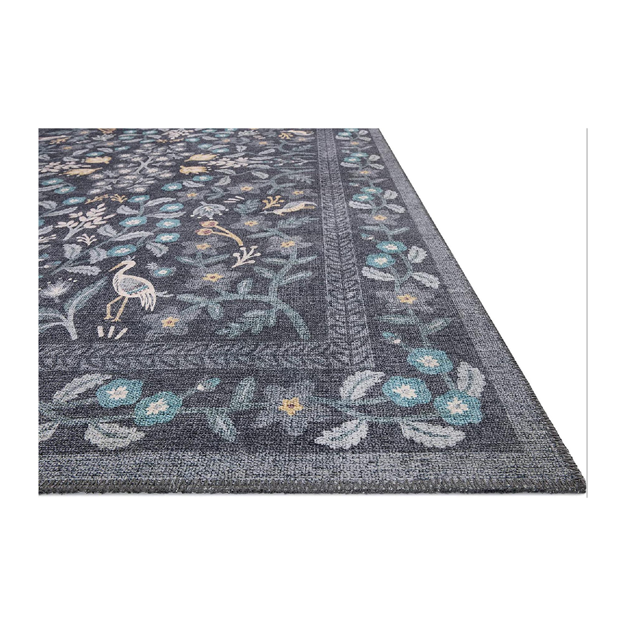 Rifle Paper Co. x Loloi Maison Nightingale Black Rug, Rectangle 2'3" x 3'9"