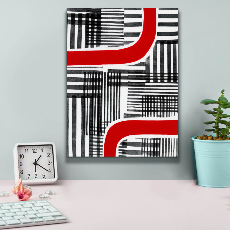 «Red Interrupted II» par Regina Moore, H 16 po x l 12 po x P 0,75 po