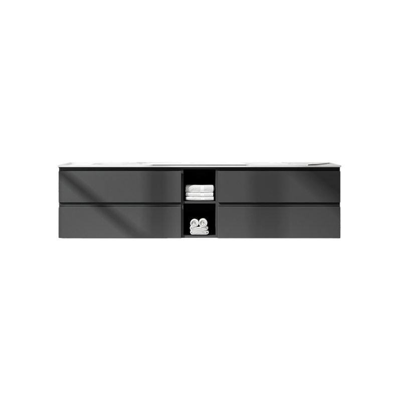 Base de meuble-lavabo simple 19,7 po seulement en gris foncé
