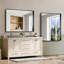 Miroir de salle de bain doré, miroir rectangulaire de 40 po x 60 po avec cadre en métal profond, finition brossée, verre trempé, grand miroir mural, sur 2 lavabos, installé verticalement / horizontalement, cristal clair-1446085853-1446757631-1446757616