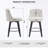Set of 2 Swivel Linen Upholstered Bar Stools with Tufted Backrest-415985423