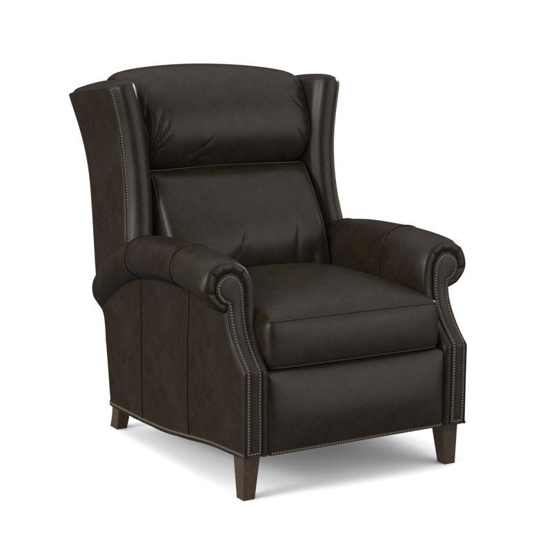 Broderick Recliner, #9 Gunmetal, Rio Mineral Genuine Leather, Cobblestone