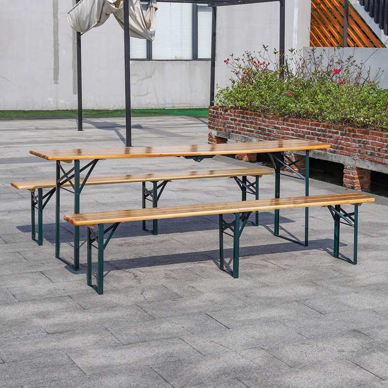 4 - Person Wood Patio Dining Set with Rectangular Table