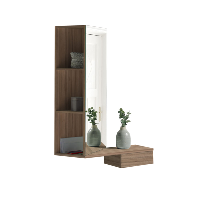 Eilyn 3 Piece Accent Shelf, Walnut