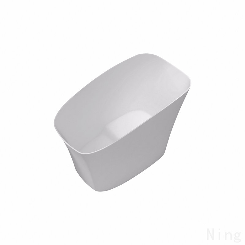 51 Inch Solid Surface Soaking Bathtub - Deep Soak Freestanding Tub