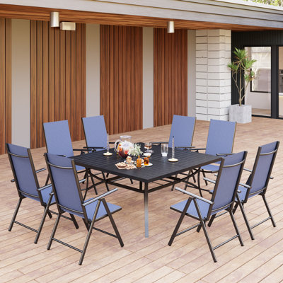 Argyri 8 - Person 60" Square Outdoor Dining Set with Reclining Chair