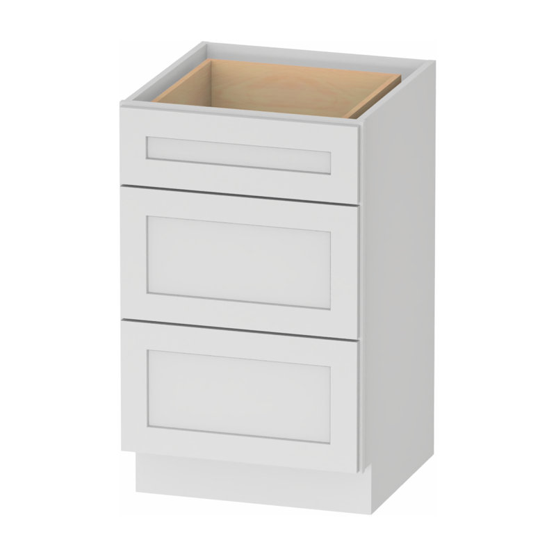 Meuble-lavabo Kindwood Eco Shaker à 3 tiroirs, prêt à assembler, White, 21